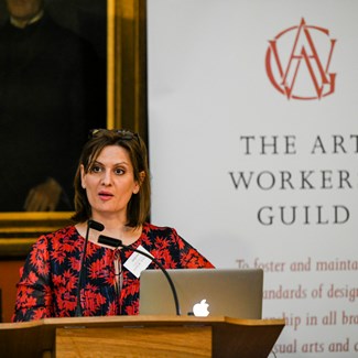 Dr Alixe Bovey addressing the group